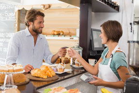 Customer in cafe