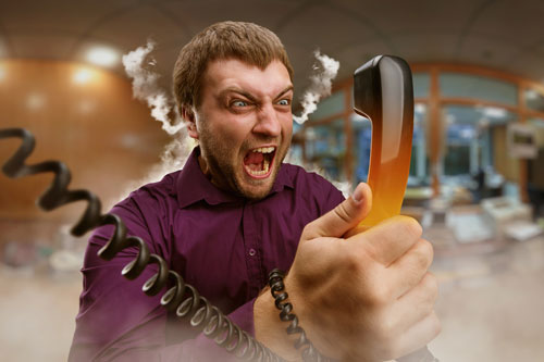 Angry customer on phone