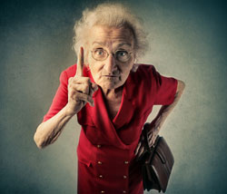 Angry ederly customer