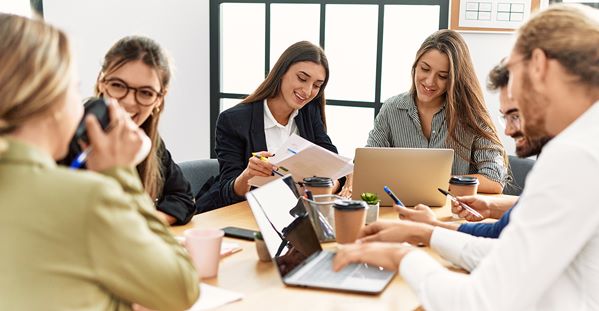 Business management team meeting