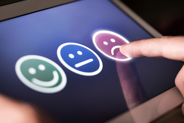 Sad smiley customer feedback