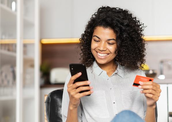 Women paying with credit card