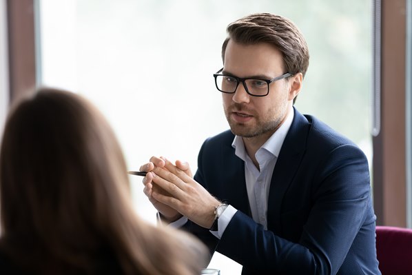 Car accident lawyer with client