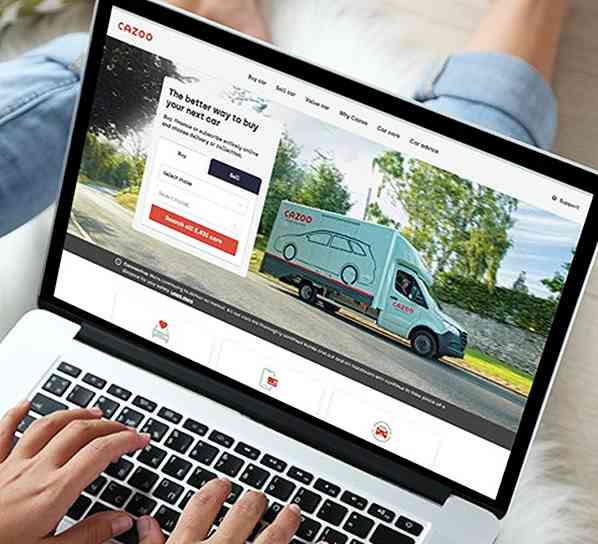 Customer accessing cazoo website on laptop