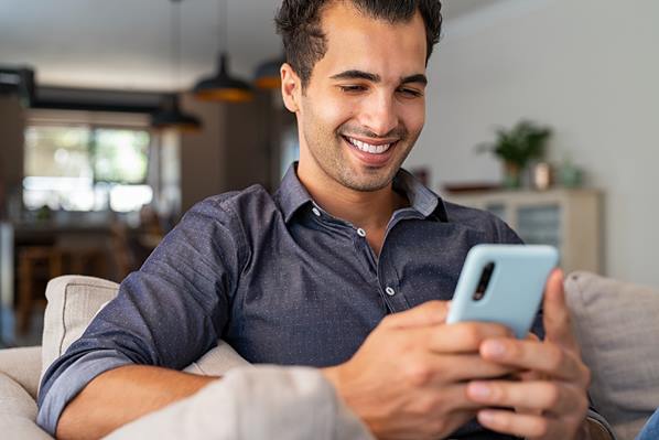 Customer using chat app
