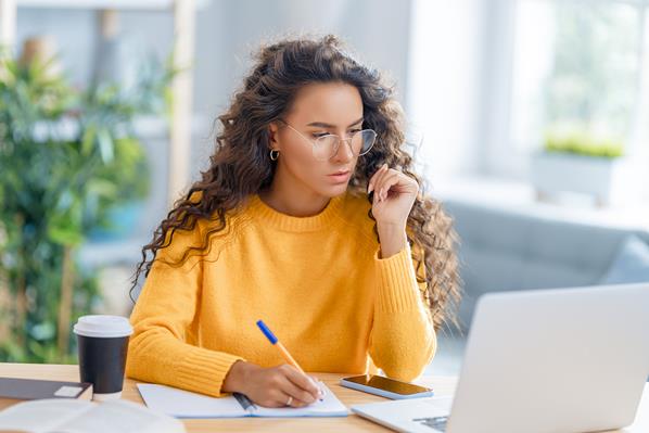 Student studying at university