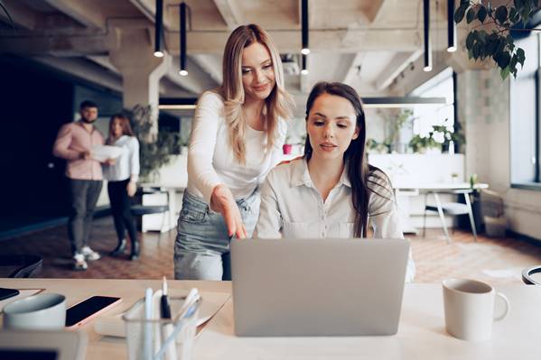 Start-up business people working on laptop
