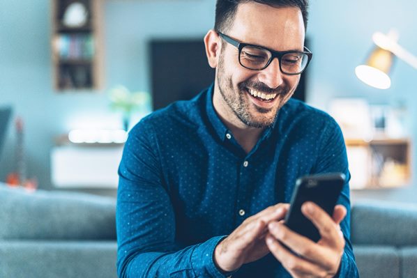 Man checking his smartphone app