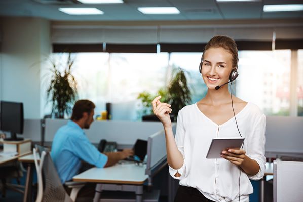Customer success manager taking a phone call
