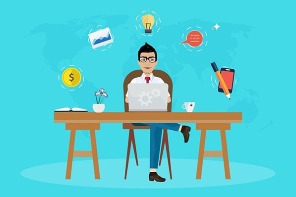 Man sitting at desk