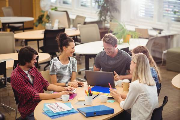 Young small business team