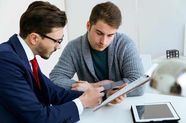 Attorney with client