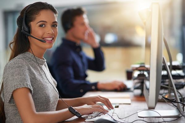 Employees working in a call center