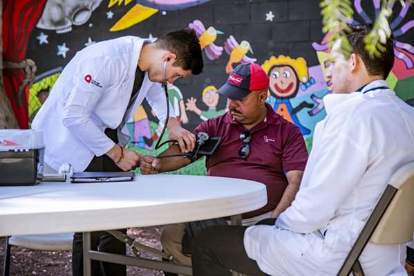 Insured employee getting check-up