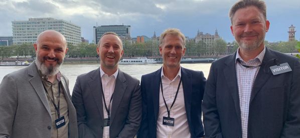 Sabio's Joe O'Brien, Danny Seaborne, Stuart Dorman and Craig Pumfrey at the House of Lords