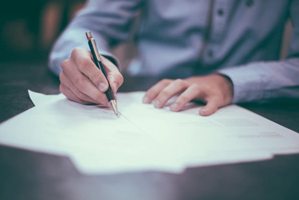 Signing a legal document