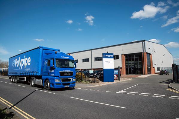 Truck outside Polypipe site