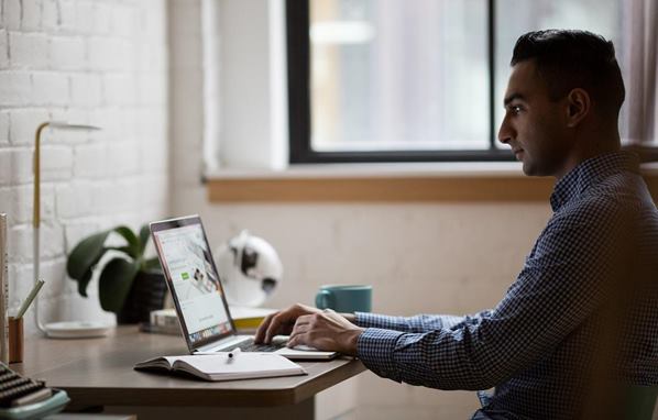 Market researcher conducting survey