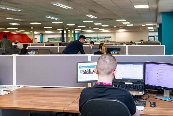 Sabio Wellness app in use at a contact centre