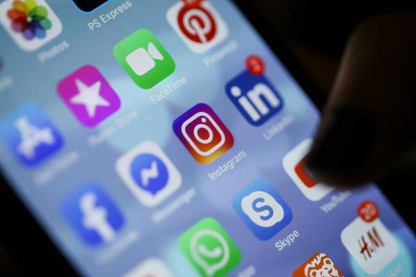 Social media on phone