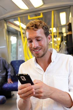 Swedish man receiving call