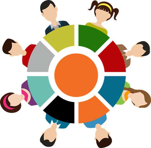 Team meeting at round table