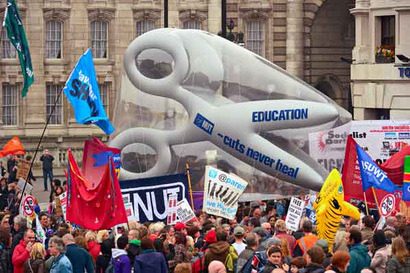 Trade union demonstration in London