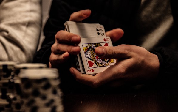 Shuffling cards in hands