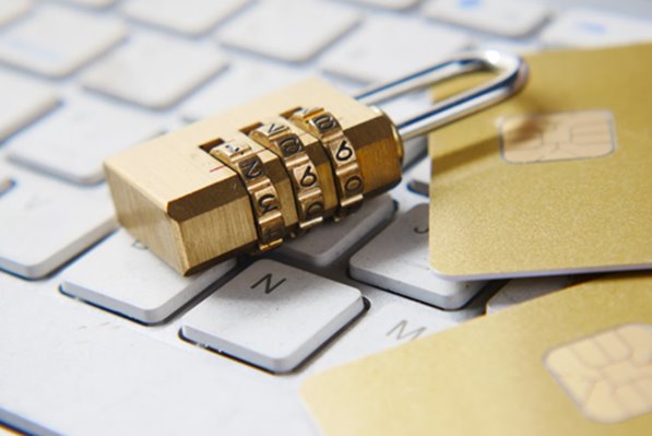 Secure padlock on keyboard