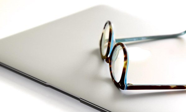 Laptop and spectacles